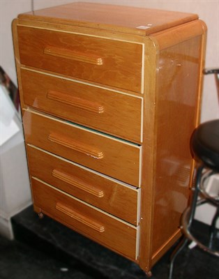 Lot 185 - Blond Wood Tall Chest of Drawers