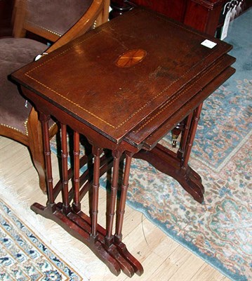 Lot 498 - Nest of Three Georgian Style Marquetry Inlaid...