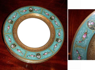 Lot 503 - Set of Eleven Gilt and Floral Decorated...