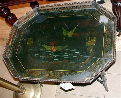Lot 505 - Regency Style Tole Painted Tray on Stand