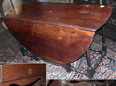 Lot 379 - Provincial George III Oak Gate Leg Table 18th...