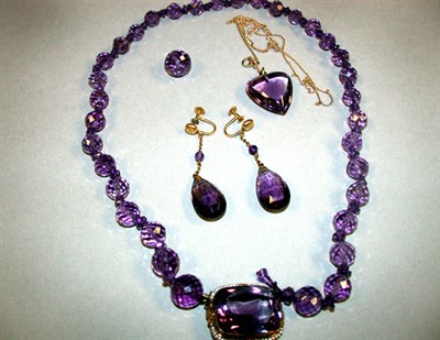 Lot 61 - Group of Assorted Amethyst Jewelry Comprising...