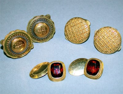 Lot 43 - Three Pairs of Assorted Cufflinks Comprising...