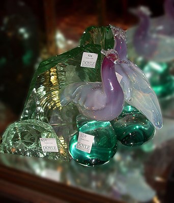 Lot 524 - Group of Four Glass Articles including a Pair...