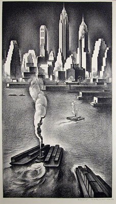 Lot 316 - Louis Lozowick MURAL STUDY: LOWER MANHATTAN...