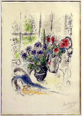 Lot 230 - Marc Chagall BOUQUET WITH LOVERS (M. 842)...
