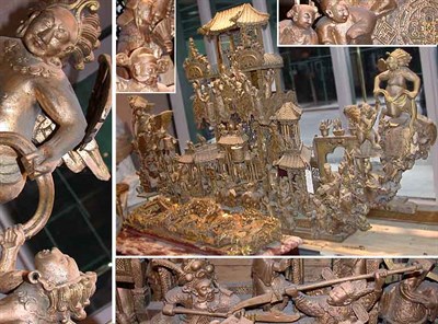 Lot 822 - Chinese Elaborately Carved Gilt-Wood Sculpture...