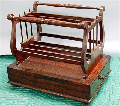 Lot 236 - Victorian Rosewood Canterbury With lyre-form...