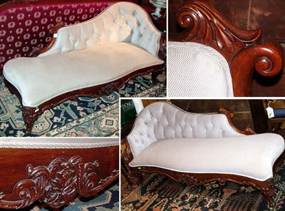 Lot 113 - Pair of Rococo Revival Upholstered Rosewood...