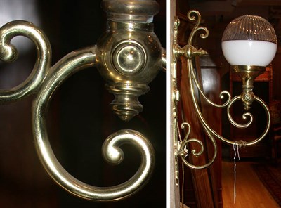 Lot 160 - Pair of Brass Single-Light Sconces