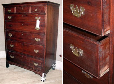 Lot 155 - Federal Walnut Tall Chest of Drawers Probably...