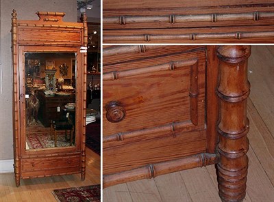 Lot 328 - Faux Bamboo Pine Armoire
