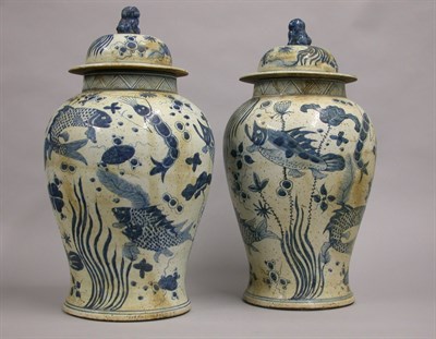 Lot 248 - Pair of Chinese Blue and White Porcelain...