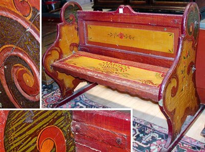 Lot 131 - Painted Carousel Bench Late 19th/early 20th...