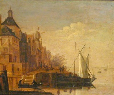 Lot 77 - Circle of Abraham Storck DUTCH COASTAL VILLAGE...