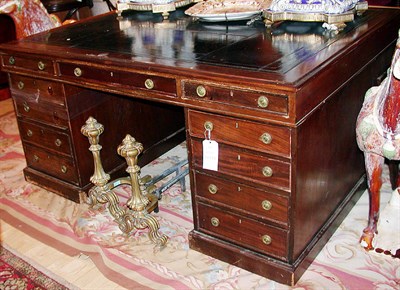 Lot 168 - George III Style Mahogany Partner's Desk