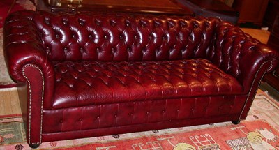 Lot 523 - Chesterfield Leather Upholstered Sofa