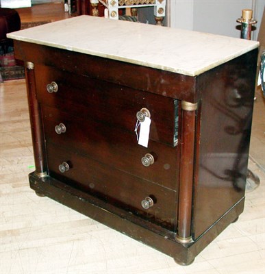 Lot 434 - Late Empire Style Marble Top Mahogany Chest of...