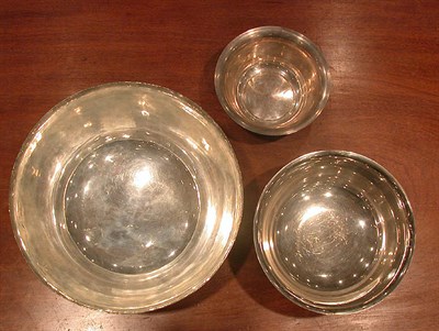 Lot 323A - Group of Three Sterling Silver Revere Style...