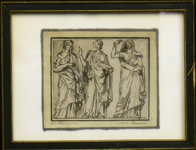 Lot 33 - Lombard School THREE FIGURES Inscribed Le...