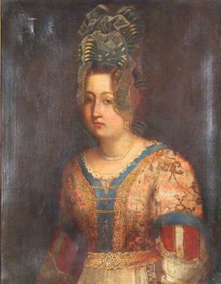 Lot 114 - Venetian School 18th Century LADY WITH A PEARL...