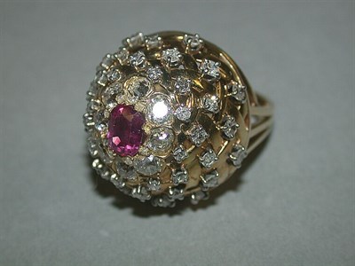 Lot 432 - Ruby and Diamond Dome Ring