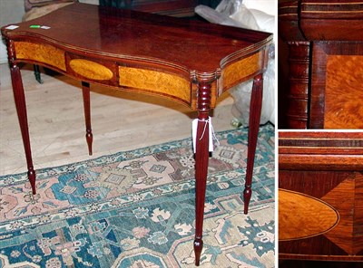 Lot 211 - Federal Inlaid Mahogany Fold Over Serpentine...