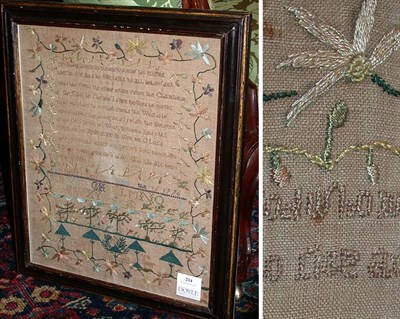 Lot 214 - Wool and Linen Needlework Picture Isabella...