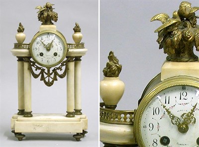 Lot 507 - Empire Style Marble and Brass Mantel Clock