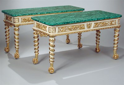 Lot 146 - Pair of Russian Rococo Style Ivory Painted and...