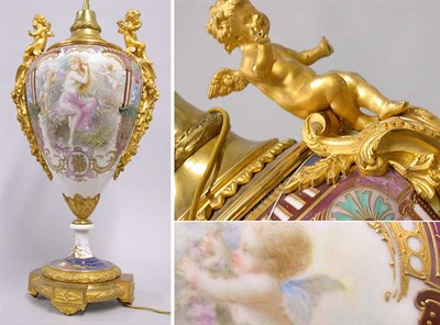 Lot 613 - Sevres Style Gilt-Bronze Mounted Porcelain Urn...