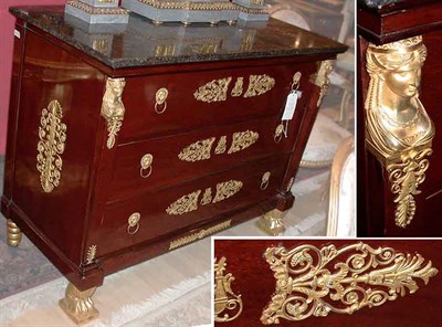 Lot 216 - Empire Style Gilt-Bronze Mounted Mahogany...
