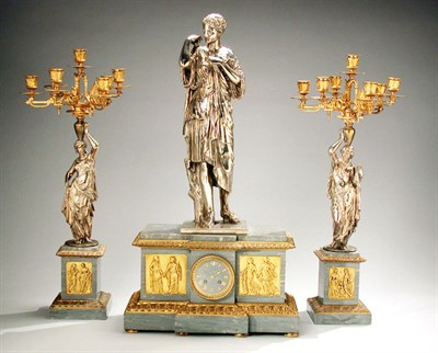 Lot 345 - Neoclassical Style Silvered Bronze,...