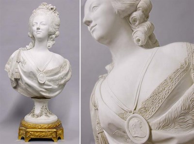 Lot 242 - Bisque Bust of Marie Antoinette Raised on a...