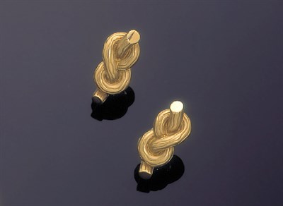 Lot 206 - Pair of Angela Cummings 18 kt. Yellow Gold Nexus Earrings