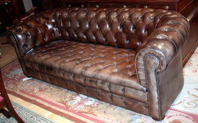 Lot 163 - Chesterfield Leather Upholstered Sofa