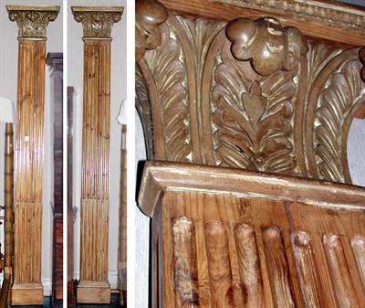Lot 302 - Group of Four Neoclassical Style Pine Pilasters
