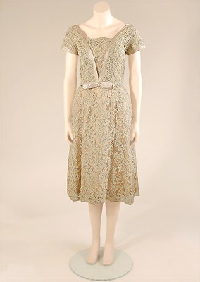 Lot 506 - Ceil Chapman Nude Lace Cocktail Dress