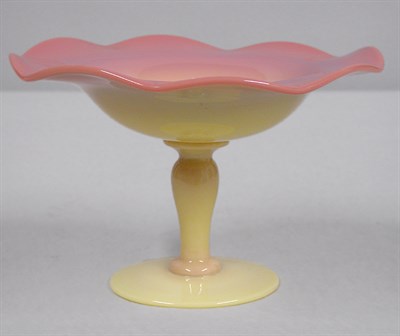 Lot 744 - American Peach Blow Glass Compote Height 4 1/2...