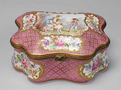 Lot 255 - Sevres Style Porcelain Hinged Box Decorated...