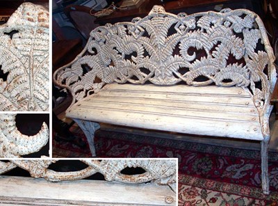 Lot 330 - White Painted Cast Iron Garden Bench
