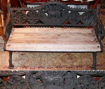Lot 476 - Painted Cast Iron and Wood Garden Bench