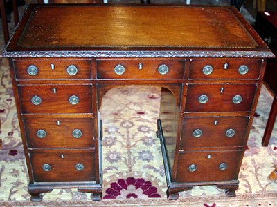 Lot 479 - Georgian Style Leather Inset Mahogany Kneehole...