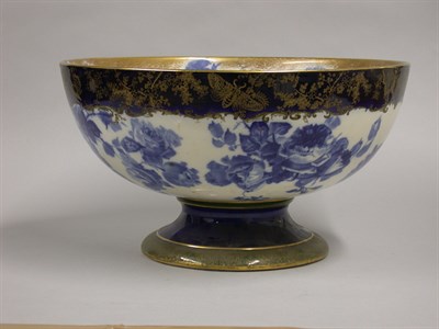 Lot 158 - Doulton Burslem Gilt Decorated Blue and White...