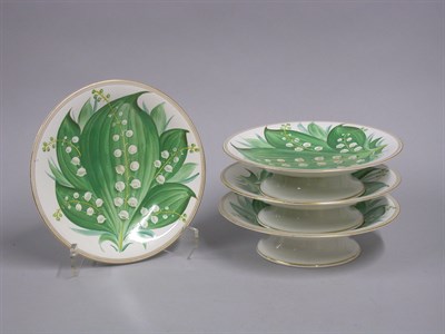 Lot 291 - Set of Four English Gilt Decorated Footed...