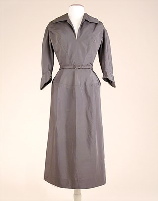 Lot 468 - Charles James Gray Silk Faille Cocktail Dress