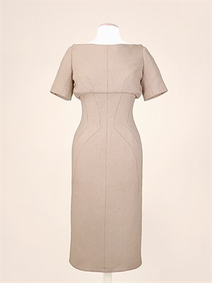 Lot 469 - Charles James Beige Wool Day Dress