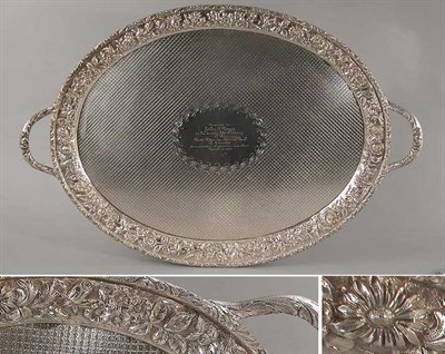 Lot 242 - Sterling Silver Two-Handled Tray S. Kirk & Son...