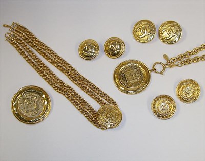 Lot 945 - Group of Gilt-Metal Chanel Jewelry