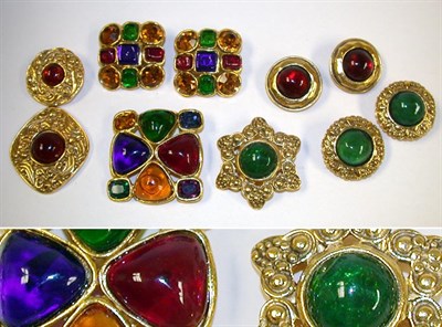 Lot 944 - Group of Simulated Stone Chanel Jewelry
